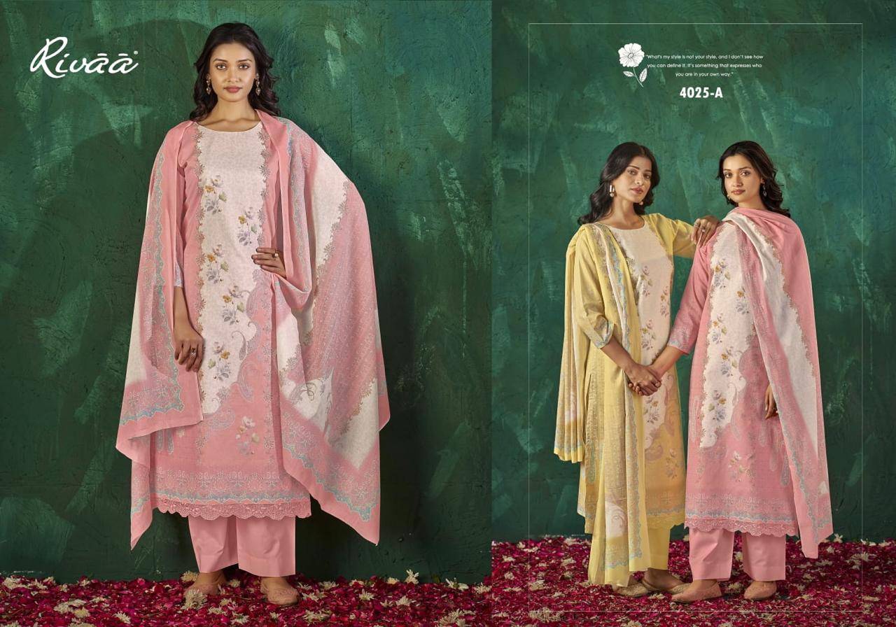 SABAA Vol - 5 By Rivaa 4022 Series Beautiful Pakistani Suits Colorful Stylish Fancy Casual Wear Lawn Digital Print Dresses At Wholesale Price
